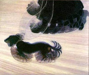 Dinamismo de un perro con cadena, Giacomo Balla, óleo sobre lienzo (89,85 x 109,85 cm), 1912.  