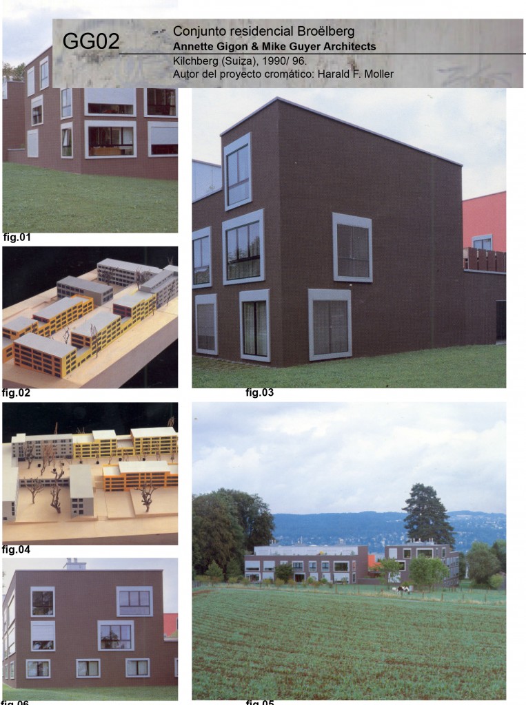 Conjunto residencial Broëlberg Annette Gigon & Mike Guyer Architects Kilchberg (Suiza), 1990/ 96. Autor del proyecto cromático: Harald F. Moller